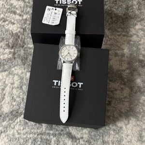 Tissot White Leather Strap Watch